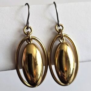 Vintage oval earrings gold tone silver tone retro